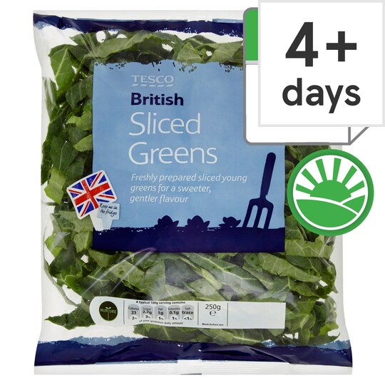 Fresh Sliced Greens 300G Tesco Groceries