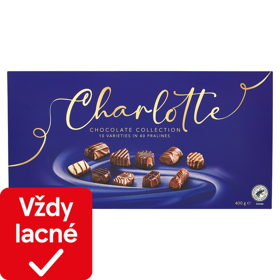 Charlotte Zmes bonbónov z mliečnej, horkej a bielej čokolády 400 g