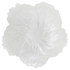 F&F Home White Petal Glass Flower Bowl Large