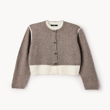 F&F Knitted Double Layer Cardigan in Mink