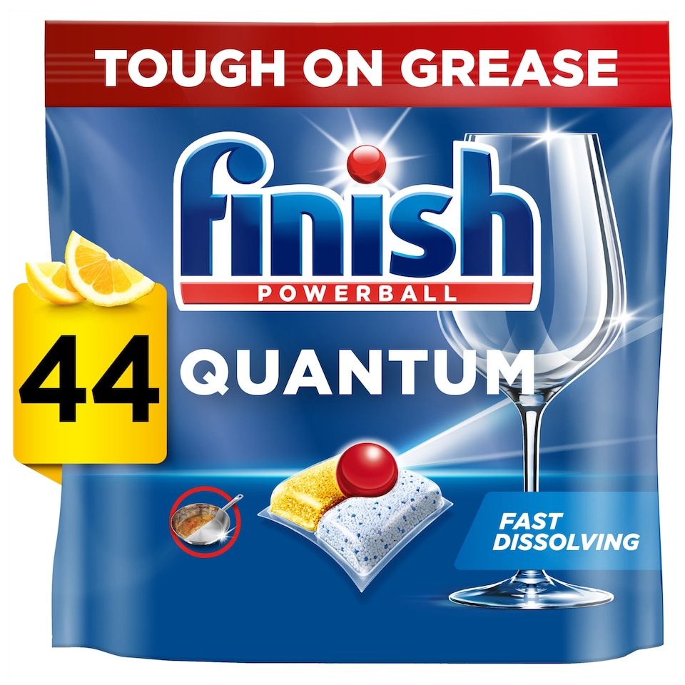 image 1 of Finish Quantum All In One Dishwasher Tablets - Lemon 44 Pack 457.6g