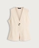 image 4 of F&F Boucle Textured Sleeveless Waistcoat in Cream