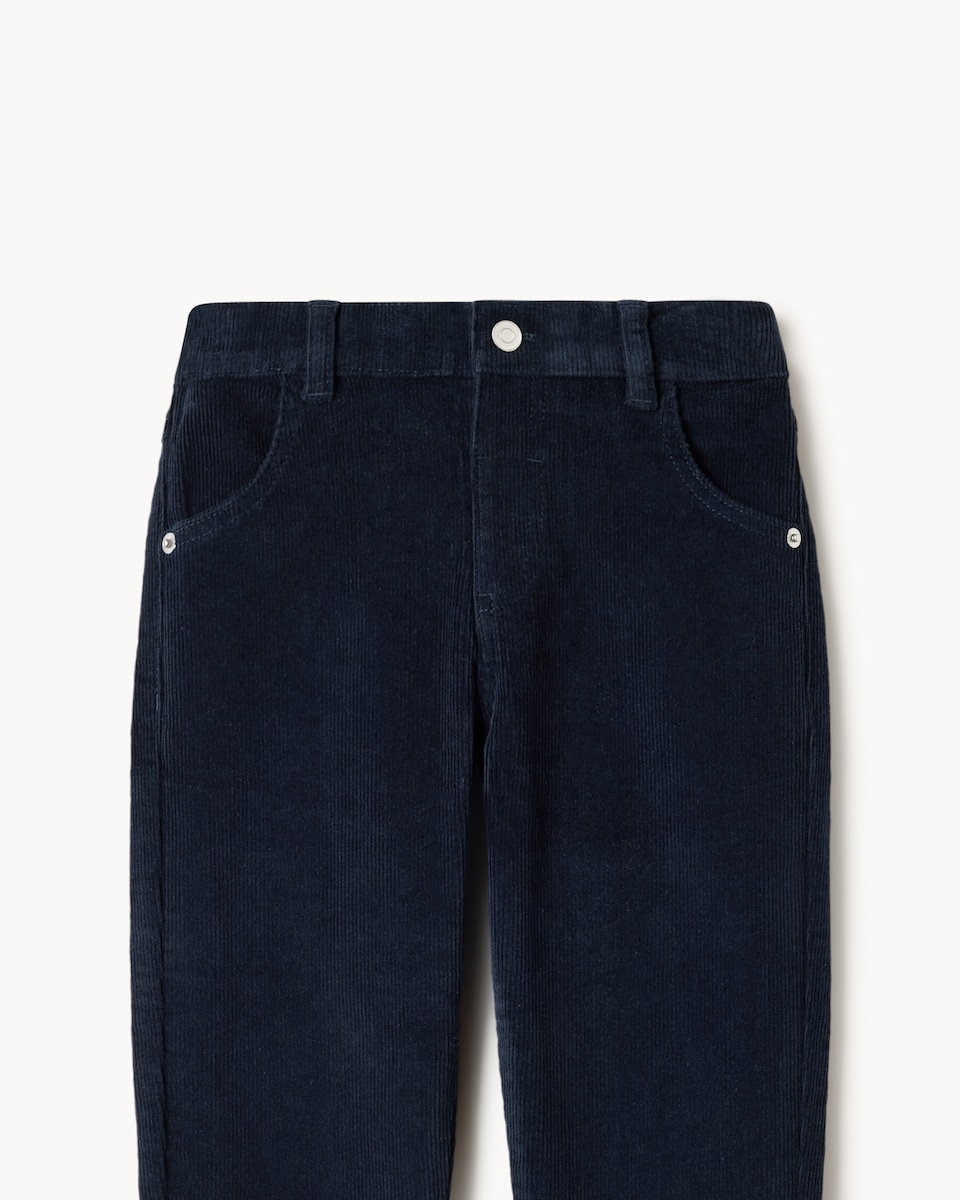 image 1 of F&F Boys Cotton Rich Corduroy Trousers in Navy