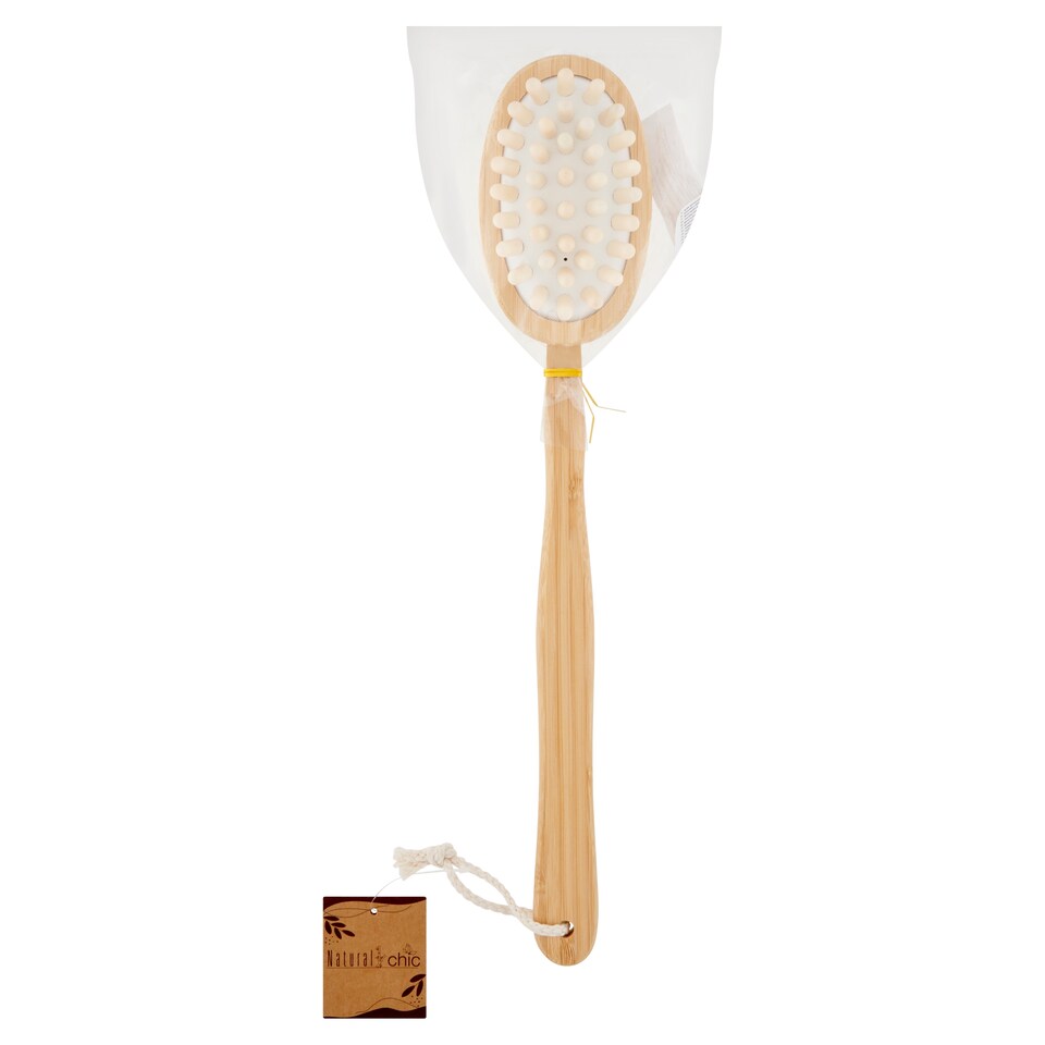 Body Brush and Massager with Bamboo Handle/Natural Silk