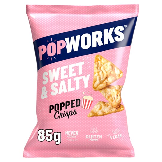 Popworks Sweet & Salty Popped Crisps 85G Tesco Groceries