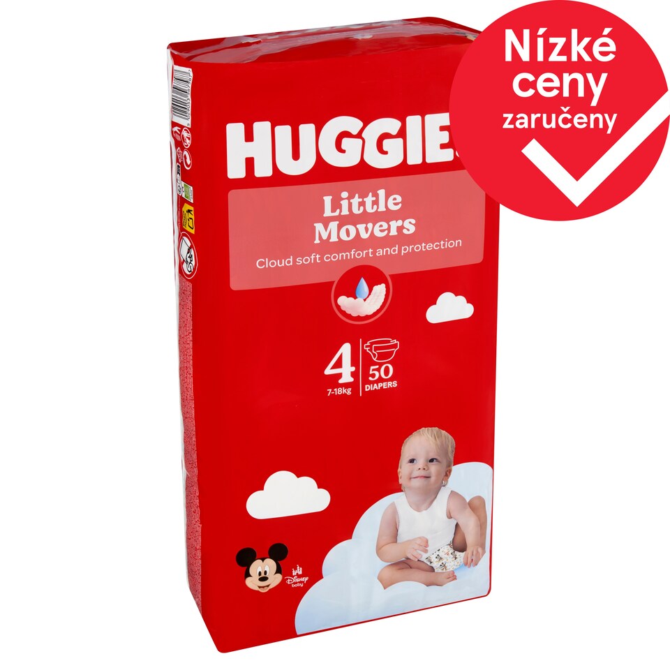 Huggies Little Movers plenky velikost 4 pro děti 7-18kg 50 ks