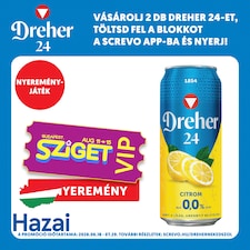 Dreher 24 Lemon Non-Alcoholic Light Beer and Lemon-Flavored Drink Mix 0,0% 0,5 l