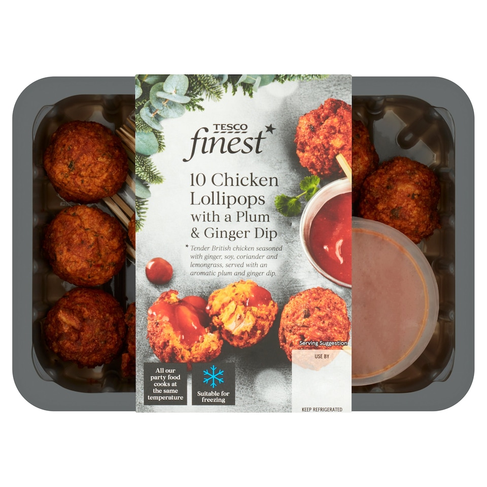Tesco Finest 10 Chicken Lollipops With Dip 240G