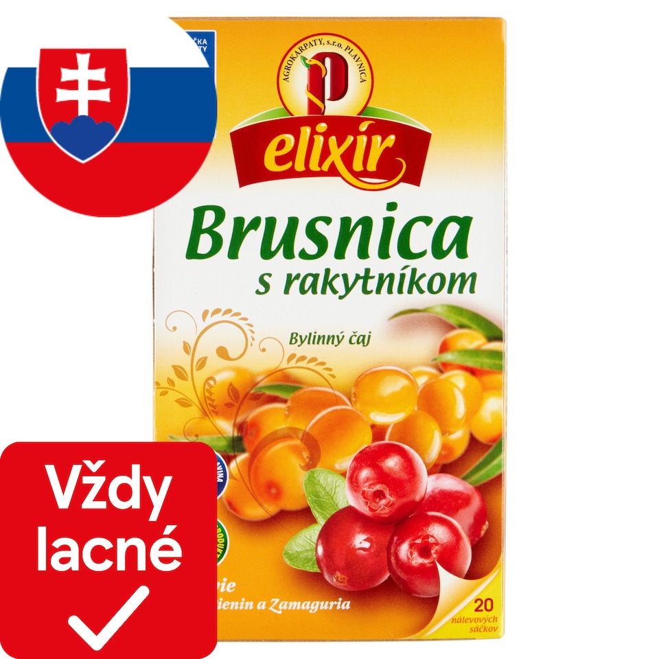 obrázok 1 z Elixír Brusnica s rakytníkom bylinný čaj 20 x 1,5 g ( 30 g)