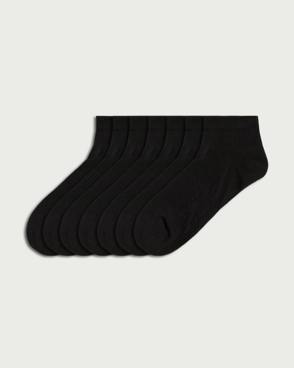 F&F 7-Pack Cotton Rich Trainer Socks in Black