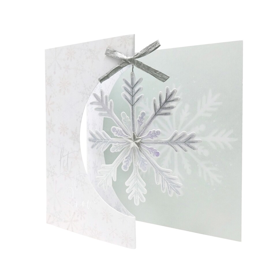 image 1 of Tesco 3D Snowflake Cards 5 pack
