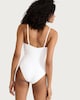 image 3 of F&F Textured Shell Beaded Swimsuit in Cream
