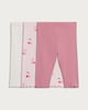 image 2 of F&F Baby 3-Pack Cotton Rich Ribbed Cherry Print Leggings in Pink