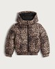image 5 of F&F Girls Cropped Leopard Print Hooded Shower Resistant Jacket in Multi Brown