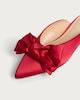 image 3 of SACHA Satin Bow Pointed Mules in Red