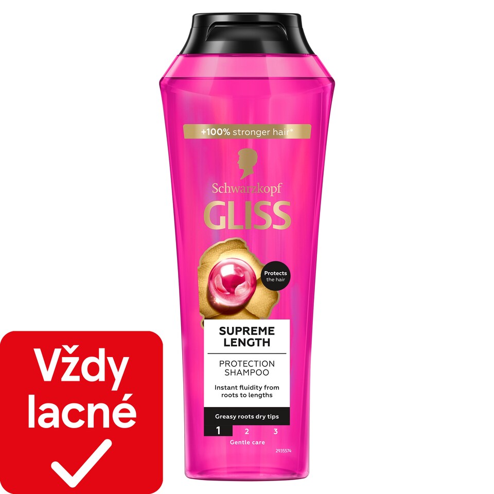 obrázok 1 z Schwarzkopf Gliss ochranný šampón Supreme Length 400 ml 