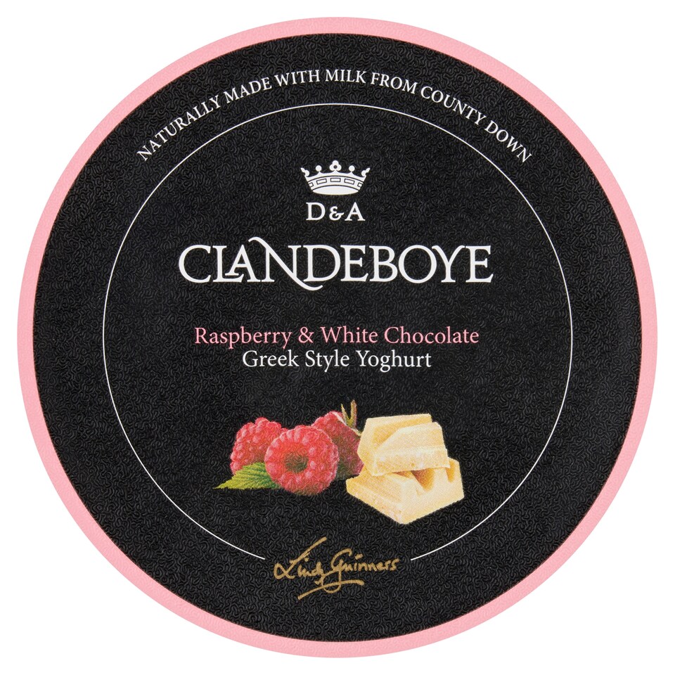 Clandeboye Raspberry & White Chocolate Yoghurt150g