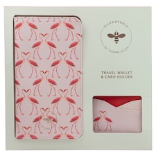 Yvonne Ellen Studio Valentines Travel Wallet and Cardholder Flamingo Love Design