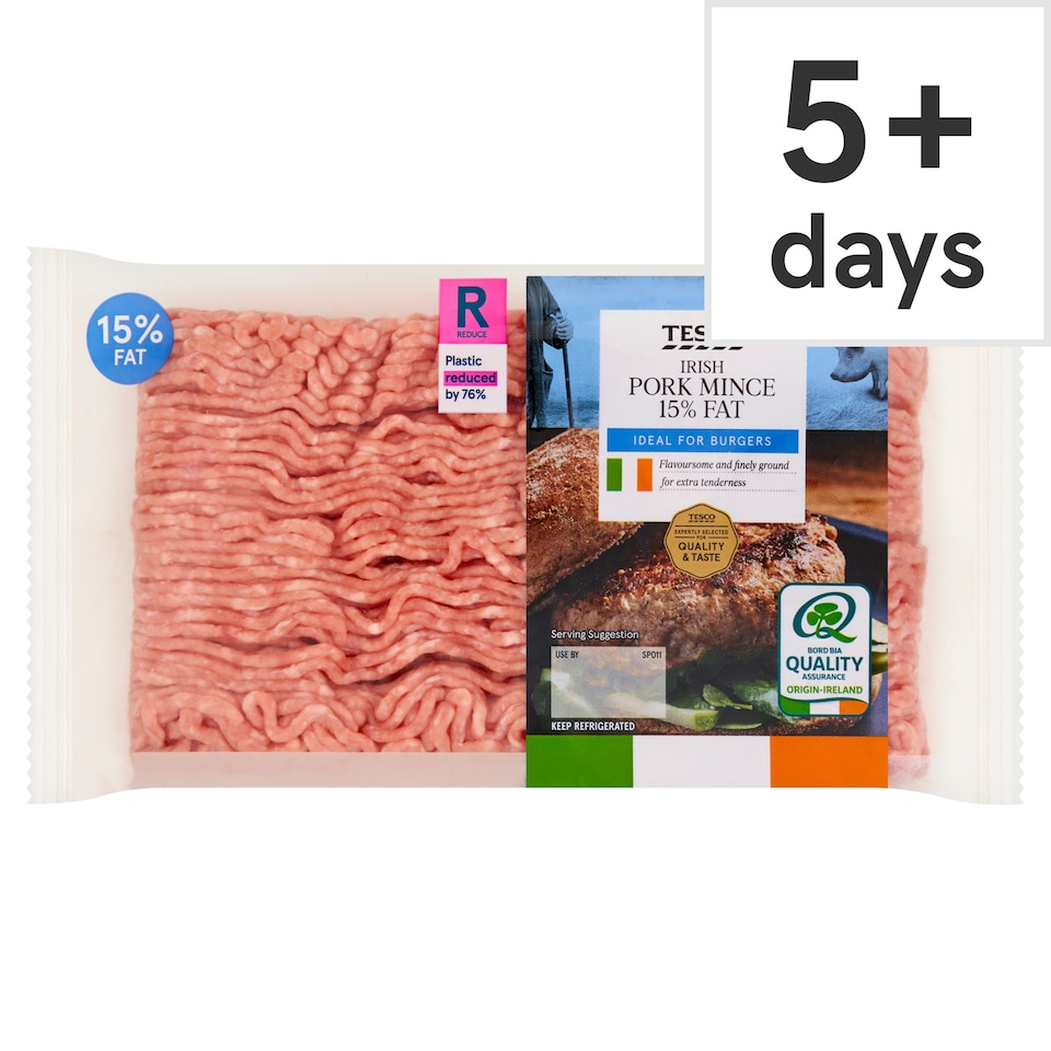 Tesco Irish Pork Mince 15% Fat 800G
