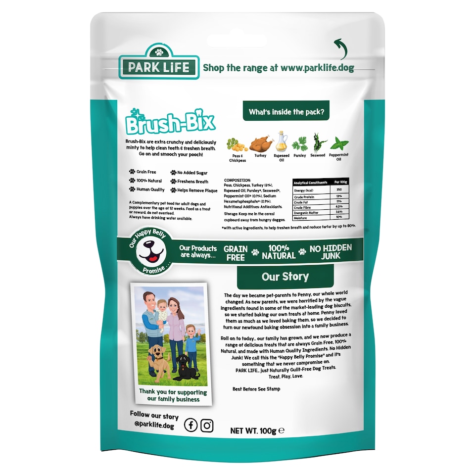 image 1 of PARK LIFE Brush-Bix Dental Breath Treats For Dogs 100g
