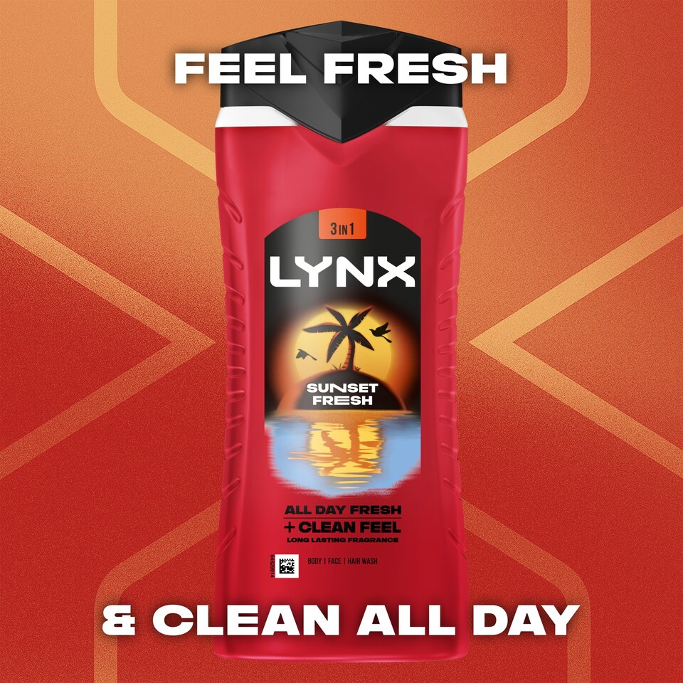 image 1 of Lynx 3 in 1 Bodywash Shower Gel Sunset Fresh 500ml
