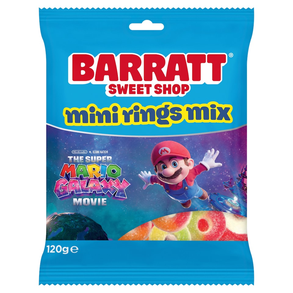 BARRATT THE SUPER MARIO GALAXY MINI RINGS MIX 120G