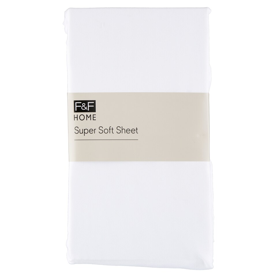 F&F Home White Microfiber Fitted Sheet 160 x 200 cm