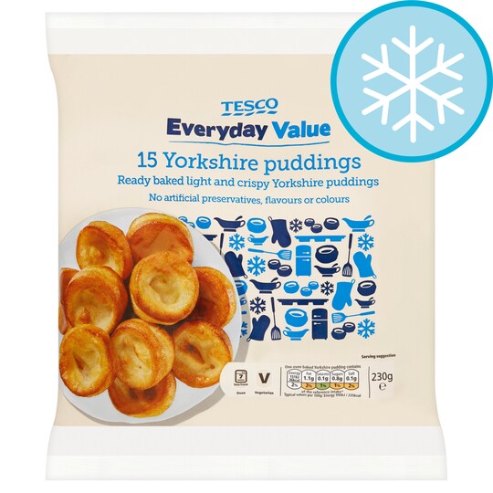 Tesco Every Day Value 15 Yorkshire Puddings 230G