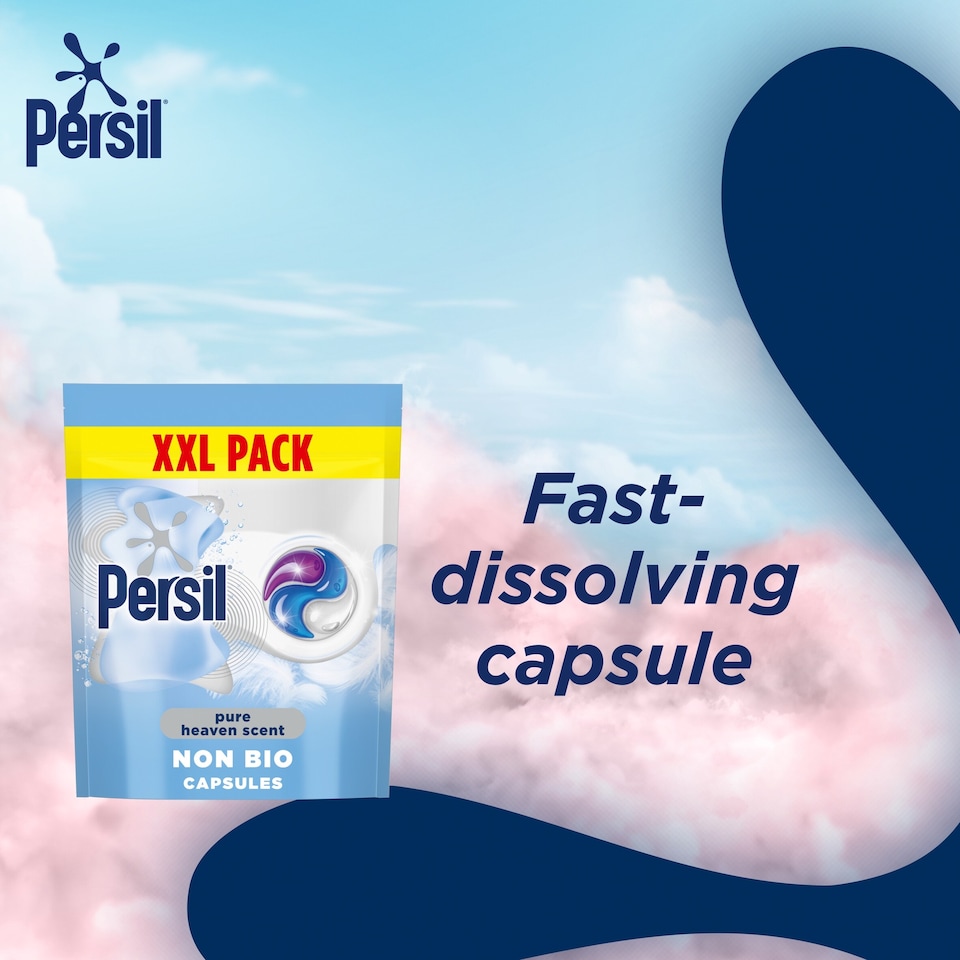 image 1 of Persil Pure Heaven Scent Non Bio Laundry Washing Detergent Capsules 44 Washes 928g