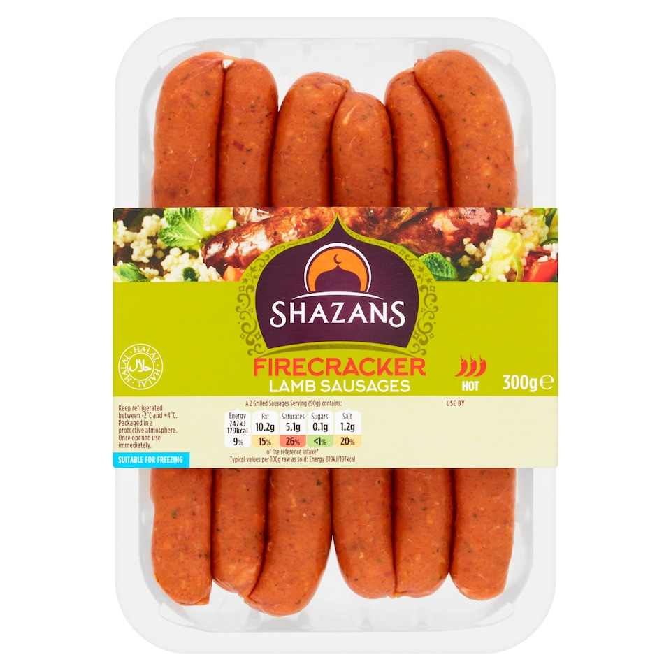 Shazans Firecracker Lamb Sausages 300G