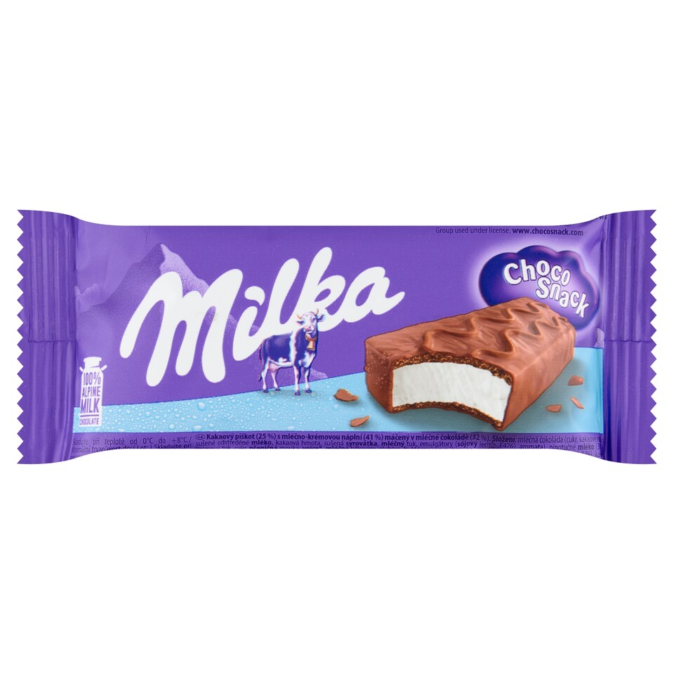 image 1 of Milka Choco Snack Cocoa Sponge Cake with Milk-Cream Filling Dipped in Milk Chocolate 27g
