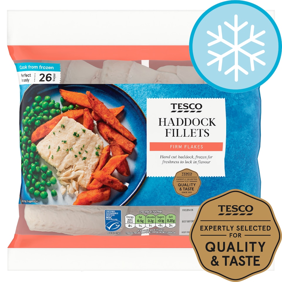 Tesco Haddock Fillets 360G