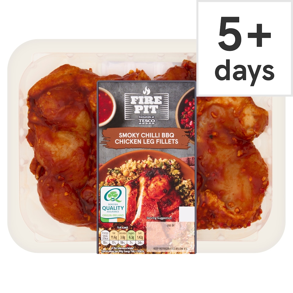 Tesco Fire Pit Smoky Chilli BBQ Chicken Leg Fillets 415g