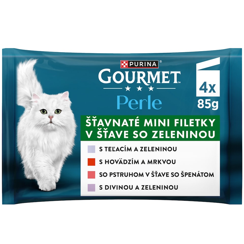 obrázok 1 z Gourmet Perle kapsičky pre mačky teľacie, divina, hovädzie, pstruh v šťave 4 x 85 g