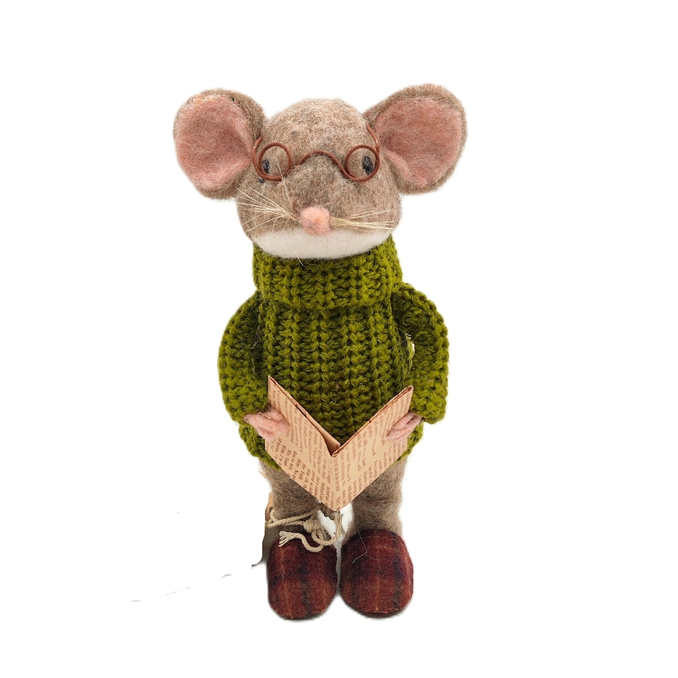 Bayswood Reading Mouse Christmas Room Decoration