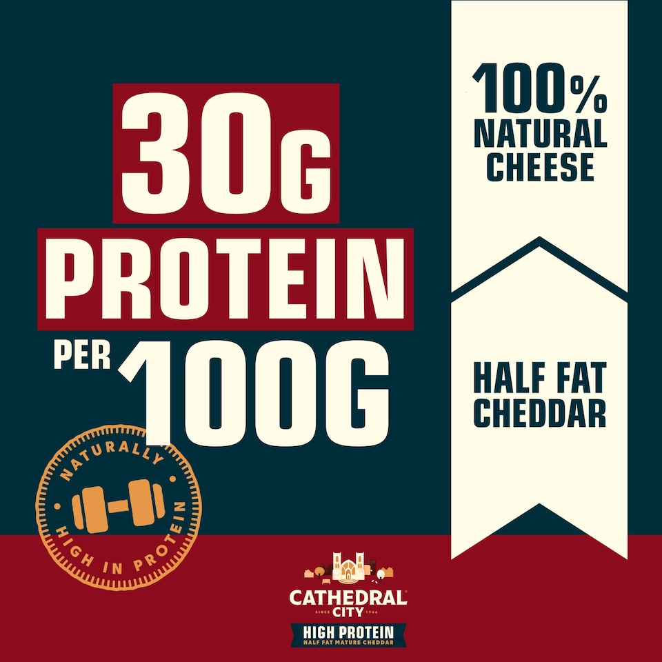 image 1 of Cathedral City High Protein Half Fat Mature Cheddar Cheese 300g