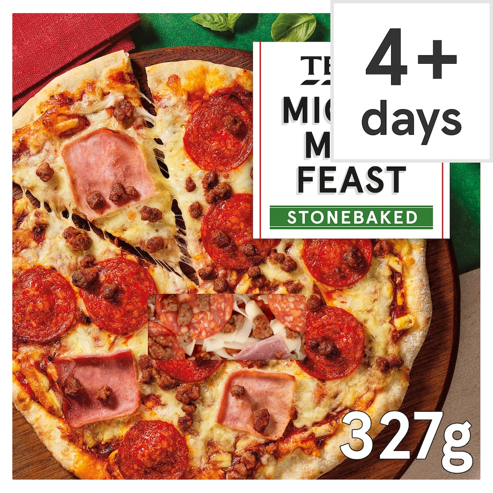 Tesco Stonebaked Mighty Meat Feast Pizza 327g