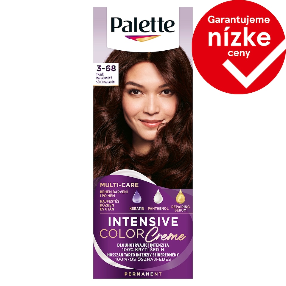 obrázok 1 z Palette Intensive Color Creme farba na vlasy Tmavý mahagónový 3-68