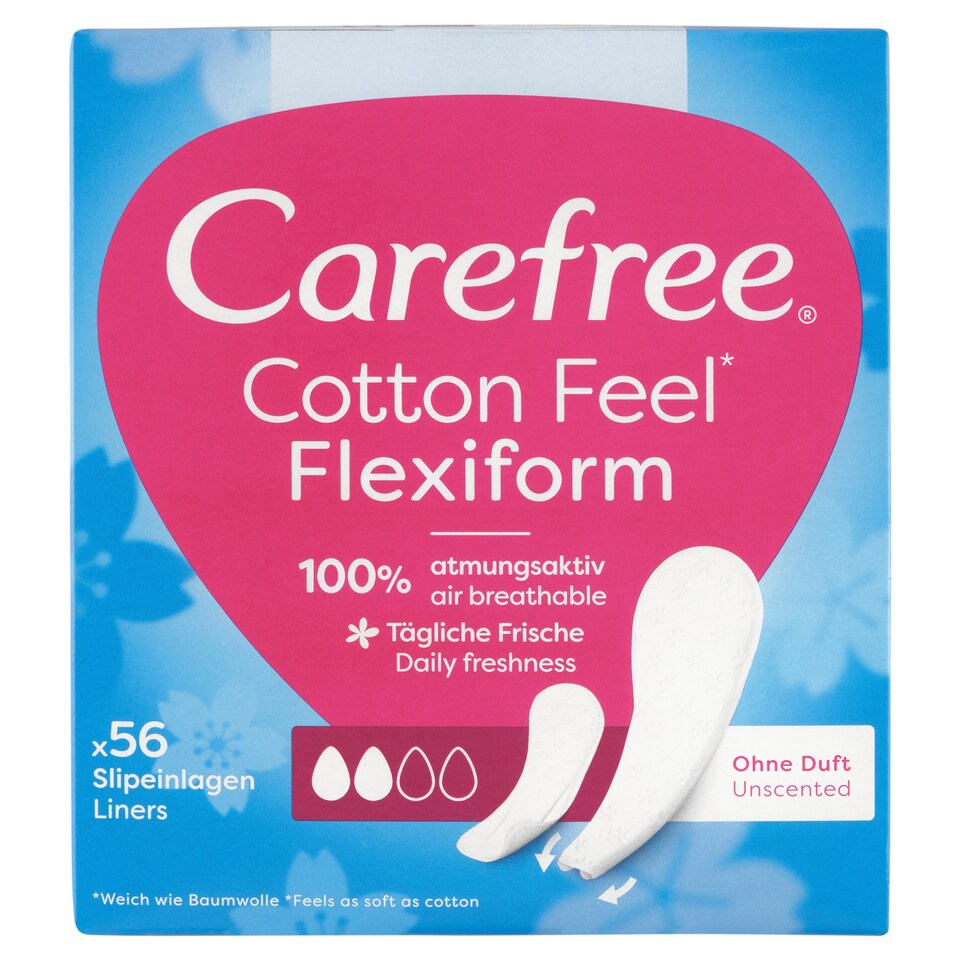 obrázok 1 z Carefree Cotton Feel Flexiform slipové vložky 56 ks