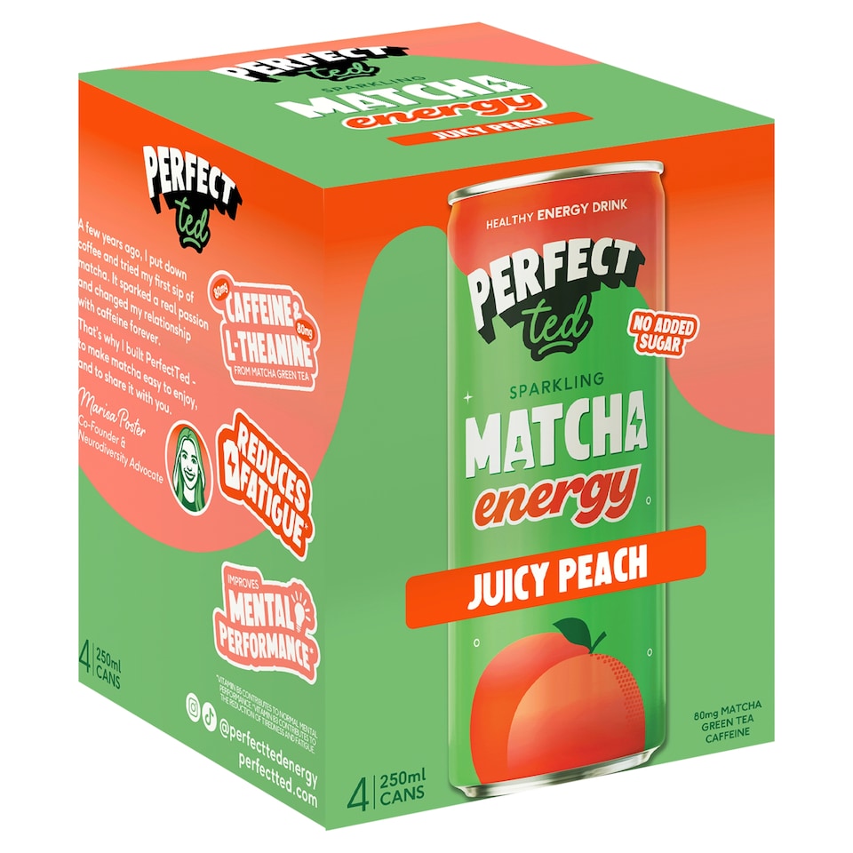 PerfectTed Matcha Energy Juicy Peach 4x250ml