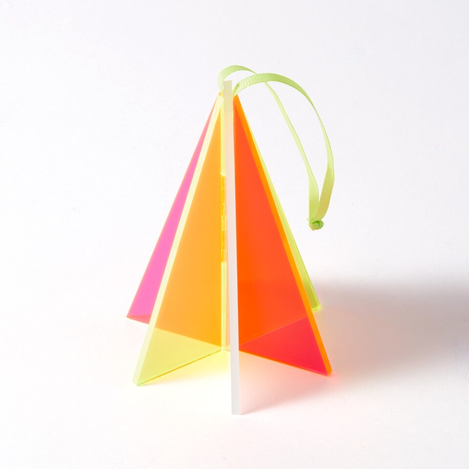 image 1 of Paperchase Neon Christmas Hanging Tree Decoration