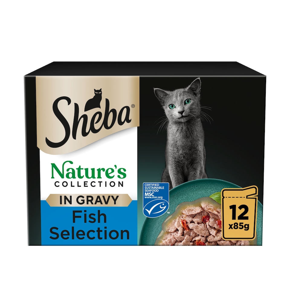 image 1 of Sheba Natures Collection Cat Food Pouches Fish in Gravy 12x85g