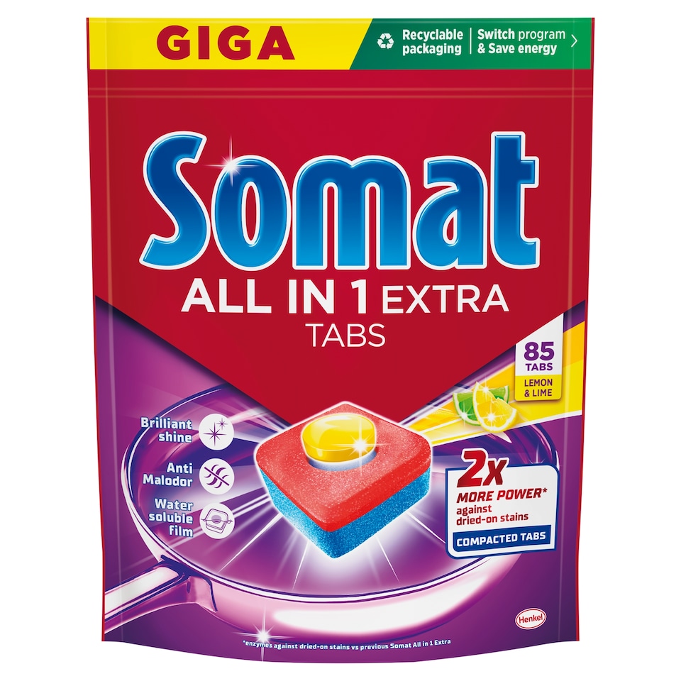 Somat All in One Extra Lemon & Lime mosogatógép tabletta 85 db