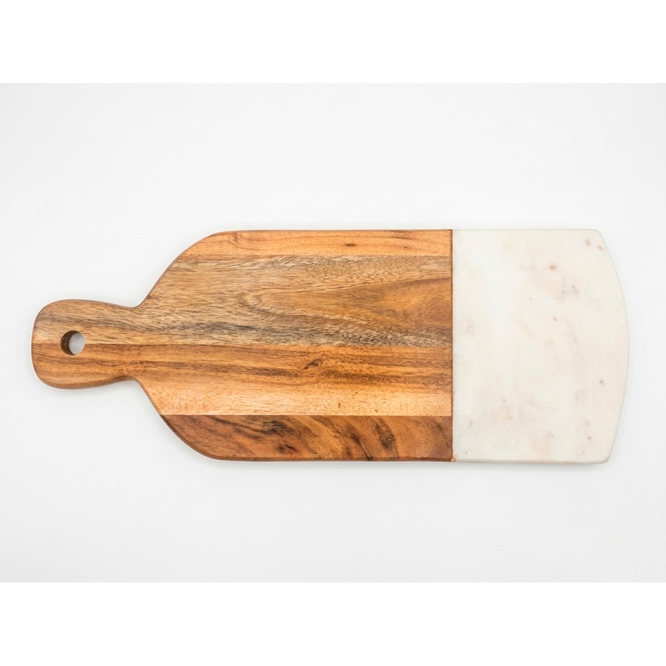 F&F Home Marble and Wood Serving Board