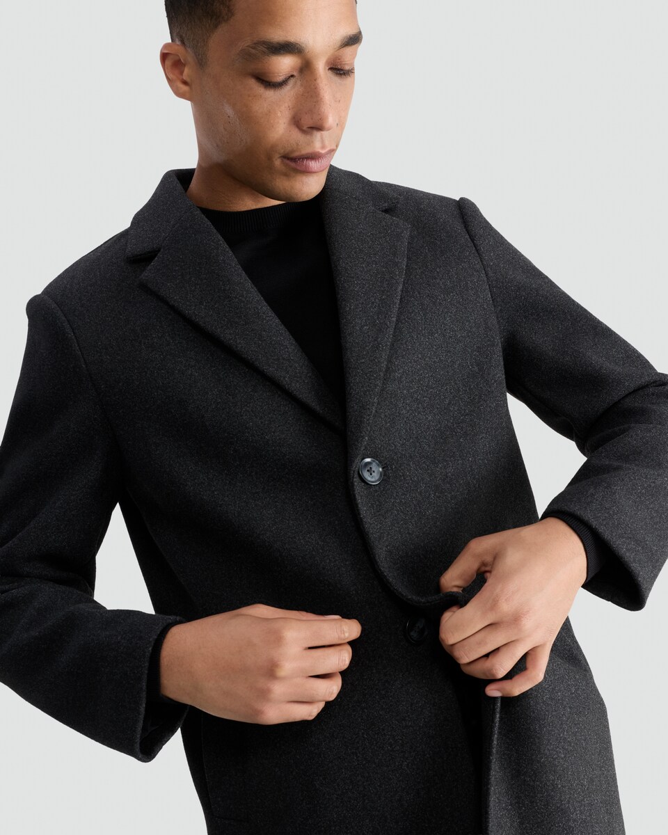 image 1 of F&F Single Breasted Side Pocket Coat in Grey