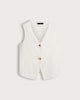 image 2 of F&F Sleeveless Two Button Waistcoat in Cream