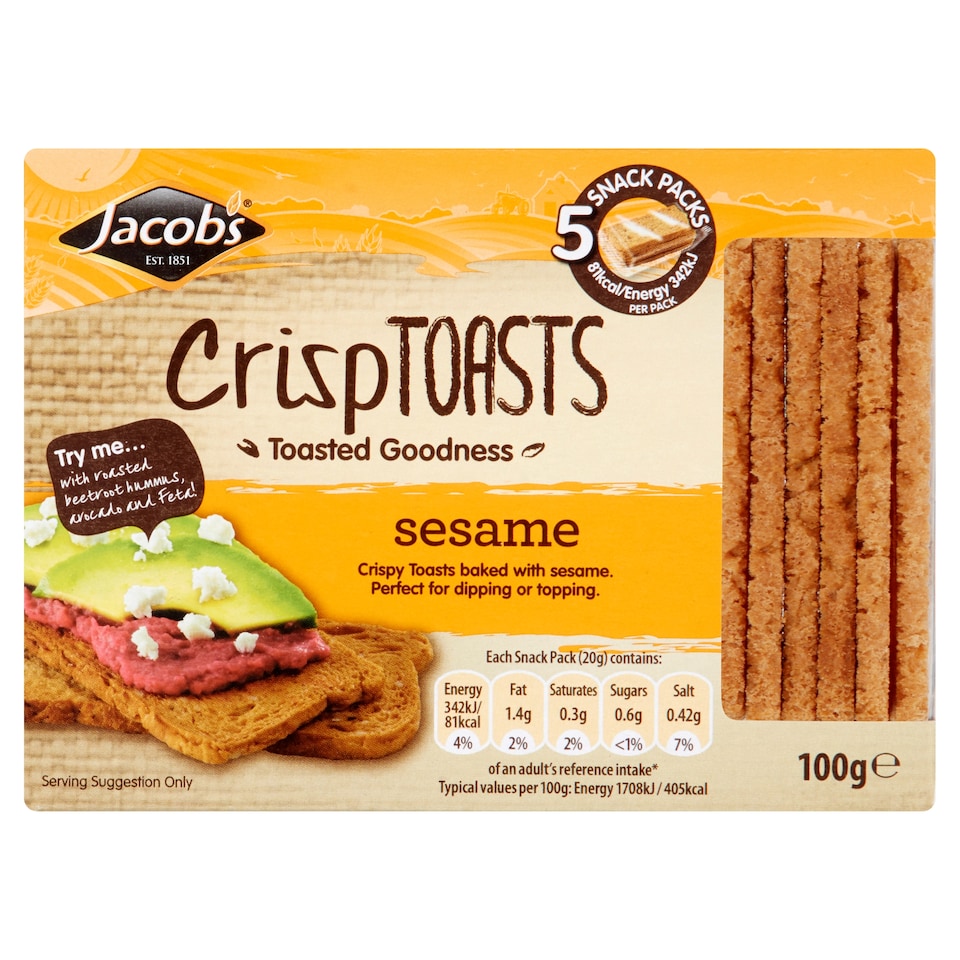 Jacobs Crisp Toast Sesame 100G