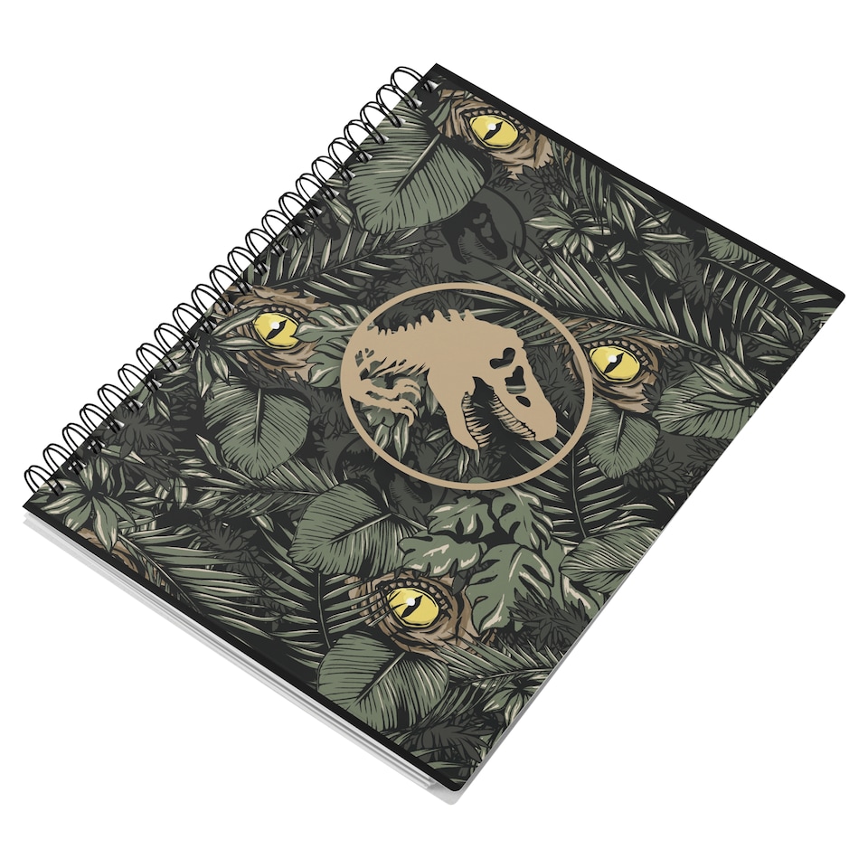 Jurassic Park kockás spirálfüzet 80 lapos A4