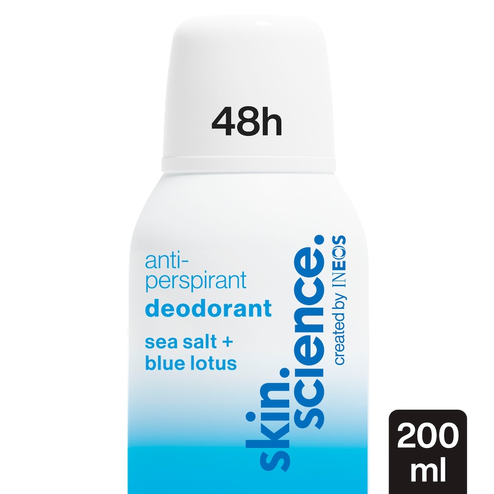 image 1 of INEOS Skin Science Sea Salt + Blue Lotus Antiperspirant Deodorant Aerosol 200ml