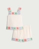 image 4 of F&F Girls 2-Piece Pure Cotton Crochet Trim Top and Shorts Set in Cream